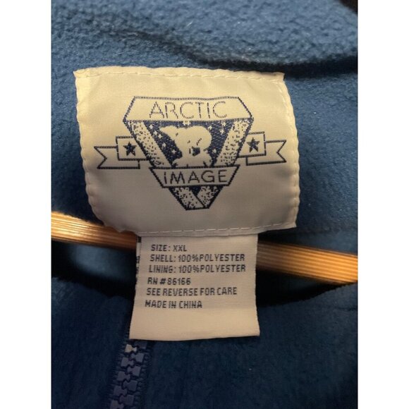 Arctic Image Alaska Navy White Mens Hooded Fleece Full Zip Jacket Sz XXL - Picture 6 of 8